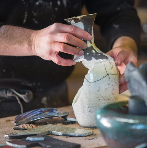 Kintsugi Raku poterie Ateliers charlevoix Stéphane Bouchard