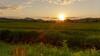 Couché de soleil sur les champs des belles récoltes de charlevoix